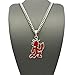 Dipped Red Hatchetman® Silver-Tone Edge Pendant with 5mm 24