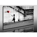 "Banksy" Streetart Graffiti Leinwand Bild 100x70cm / Leinwandbild fertig auf Keilrahmen - Kunstdrucke, Leinwandbilder, Wandbilder, Poster, Gem�lde, Pop Art Deko Kunst Bilder