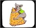Decorated Mouse Pad with eating, rat, licking, cheese
