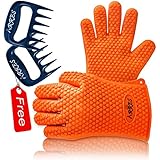 Barbecue Gloves & Pulled Pork Claws Set ♦ Silicone Heat Resistant Grilling Accessories & Home Kitchen Tools For Your Indoor & Outdoor Cooking Needs ♦ Use as BBQ Meat Turner or Oven Mitts