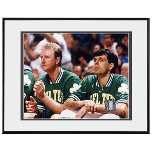 Photo File Boston Celtics Larry Bird / Kevin Mchale Sitting Framed Photo