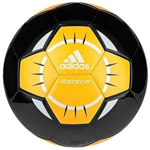 adidas Performance Starlancer IV Soccer Ball, Black/White/Solar Gold-Orange, 3