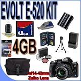 Olympus Evolt E-520 (262086) Digital SLR 10.0 MP Camera w/ Zuiko Digital ED 14-42 mm f/3.5-f/5.6 Lens + 4GB CF Compact Flash Memory Card + BLM1 Replacement Lithium Ion Rechargeable Battery + Olympus Evolt Gadget Bag E520 BigVALUEInc Accessory Saver Bundle + MUCH MORE!!!