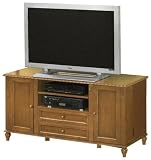 Tv Cabinet W/ Media Storage 9-shelf Antique Oak