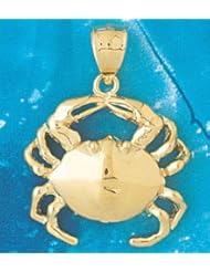 Dazzlers Solid 14 karats Gold Crab Charm Pendant available in three colors from jewelsberry (weights: 6.1 grams only)