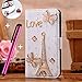 HTC Desire 510 Case ,Wellpad Classic Design Bling Leather Wallet Credit Card Stand Case for Htc Desire 510 Phone(golden Tower and Love)