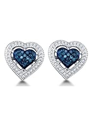 0.40 cttw. Diamond Heart Earrings 10K White Gold