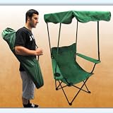 Folding Canopy Chair Folding Camping Chair Foldable Beach Chair (Green)