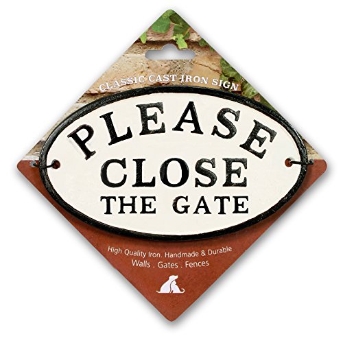 Please Close The Gate Cast Iron Oval Sign