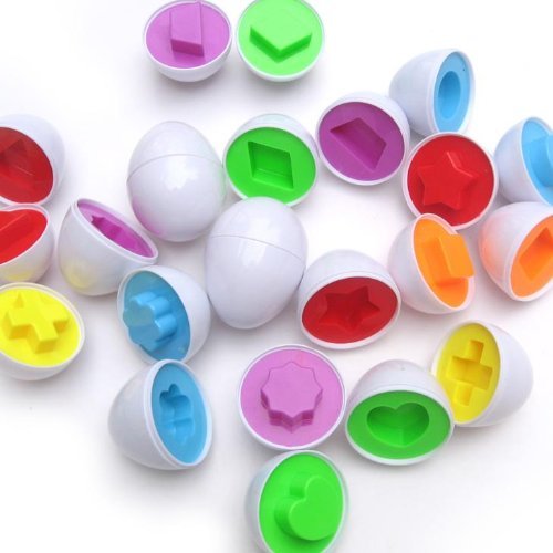 6pcs Easter Eggs Gift Funny Baby Toys Wisdom Clever Matching Eggs Green Red Yellow Blue Orange Purple Eggs