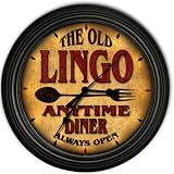 Lingo 's Family Diner Black Cascading Pub Style Wall Clock