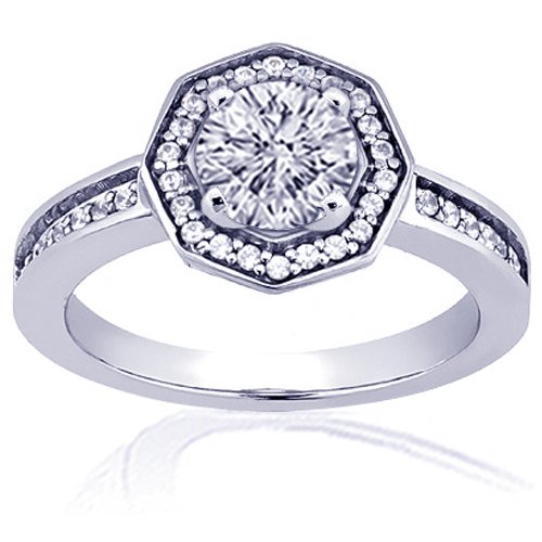 1.20 Ct Round Cut Halo Diamond Engagement Ring 