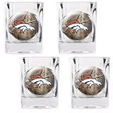 NFL Denver Broncos Open Field Four Piece Square Shot Glass Set