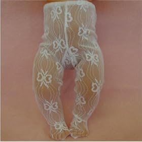 Premature Baby Tights White Lacey Bow in sizes 3.5-5.5lb and 5.5-7.5lb