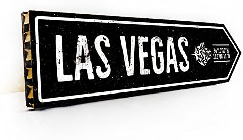 Wall Decor - Wooden Arrow with "LAS VEGAS" Print - Handmade, Eco-Friendly Home Decor, Rustic Wall Decor, Wall Art Decor - 16" x 4" x 1"