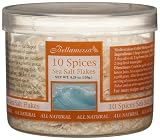 Bellamessa Gourmet Sea Salt Flakes 10 Spices, 4.25-Ounce Plastic Jars (Pack of 6)