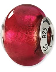 Sterling Silver Reflections Red Italian Murano Bead