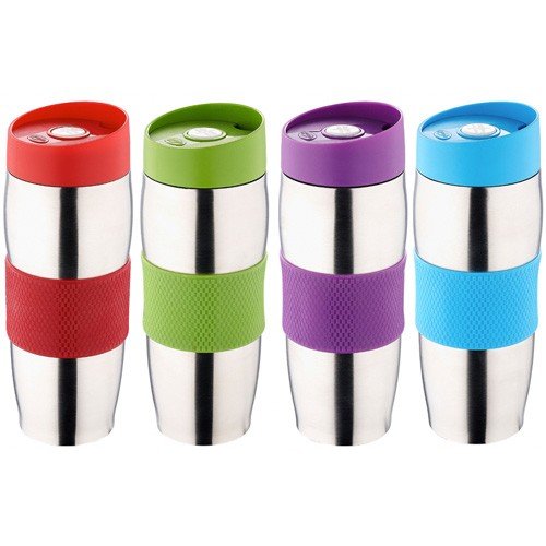 BERGNER Thermobecher - Trinkbecher - Edelstahl/Kunststoff - 380 ml - Isolierbecher - Kaffeebecher - Becher