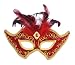 Red/Gold Mask with Feathers