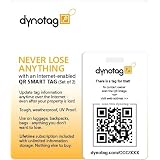 Dynotag Internet Enabled QR Code Smart Luggage Tags - Ready to Use - 2 Luggage Tags with Chains