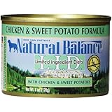 Natural Balance Canned Dog Food, Grain Free Limited Ingredient Diet Chicken and Sweet Potato Recipe, 12 x 6 Ounce Pack