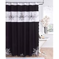 Homewear Ambrosia 70 by 72-Inch Shower Curtain, Black and White