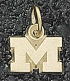 Michigan Wolverines Solid 14K Gold M 1/4 Pendant