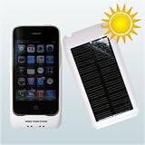 Mobile Power Station White iPhone 2G(1st Gen) 3G 3Gs External Battery Case & Solar Charger. With Extra USB Charging Port and Sync Function.
