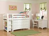 Bolton Furniture Windsor White Low Loft with Essex Drawers and Bookcase Set ....