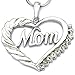 SoulBreezeCollection Mother's Day Clear Mom Heart Necklace Love Pendant Charm Gift Jewelry