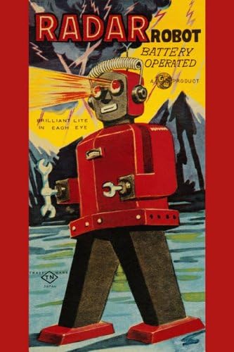 Radar Robot - Battery Operated - Brilliant Lite in Each Eye, 20x30 Paper Giclée, Gold Frame