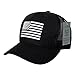 USA US American Rubber Flag 5 Panel Mesh Trucker Snapback Baseball Hat Cap (Black)