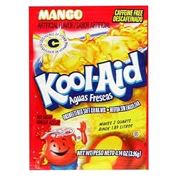 Kool-Aid Aguas Frescas Mango Unsweetened Soft Drink Mix, 0.14-Ounce Packets (Pack of 96)