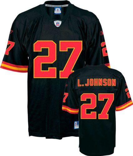 Larry Johnson Black Reebok NFL Premier Kansas City Chiefs Jersey