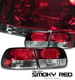 92 93 94-95 HONDA CIVIC DX LX EX 2/4 DOOR SMOKY RED/CLEAR TAIL LIGHTS LAMP