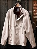 Embroidered Intial U Lodge Microfiber Jacket In Stone/Espresso