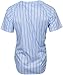 Angel Cola Men's Blank Striped Solid Full Button Baseball Jersey