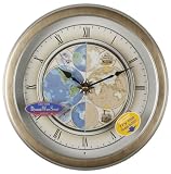 Rhythm Japan Timecracker 'Time Trip' Wall Clock - ONLY ONE LEFT when it's gone it's gone - Magic Motion Small World Clocks  - face divides into two parts that slide out to reveal four rotating majorettes