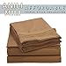 Anili Mili's Triple Stitch Embroidery Affordable 4 PC Bed Sheet Set - King Size, Light Brown