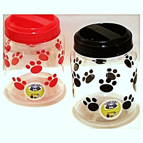Yummy Paws 4.4 Cup Plastic Airtight Pet Treat and Food canister