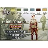 Airbrush Models Paint LifeColor German WWII Uniforms Set 1 (22ml x 6) - LC-CS04