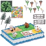 Farm Animals Cakes - On The Farm Do It Yourself Cake Decorating Package - 19 Pieces Total