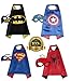 4 PACK Satin Superhero CAPE & MASK SETS - Boys, Girls, Children