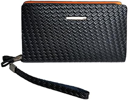 Men Zip Leather Wristlet Wallet Organizer Business Card Accordion Clutch Bag