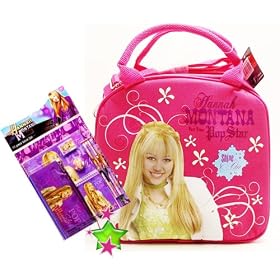 Hannah Montana Lunch Bag+Stationery Set, Hannah Montana Messenger bag and Backpack also... by American Clocks