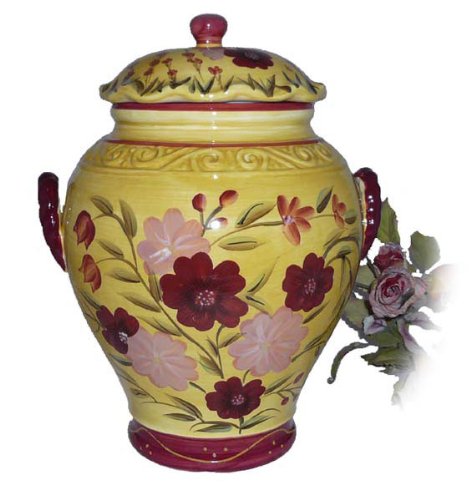 Floral Garden Collection Deluxe Hand-Painted Cookie Jar