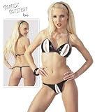 Lack-Bikini ouvert schwarz/weiss Gr.S/M