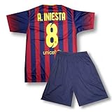 レプリカサッカー/フットサルシャツパンツ●FCバルセロナ アンドレス・イニエスタ 8番 ホーム上下セット●T1234