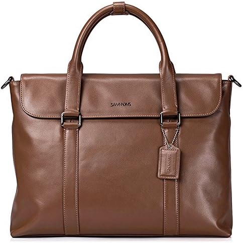 Sammons Unisex Genuine Leather Vintage Briefcase Bags Laptop Tote handbag For Men 1903336 (Brown)