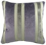 Evans Lichfield Delphina Polyester Fibre Filled Stripe Velvet Cushion, 17 x 17-inch, Lilac